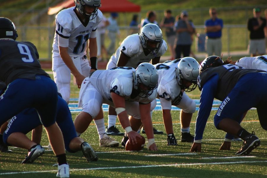 August 11, 2017 - Graduating senior Joey DeLuca readies himself under center during last falls pre-season game at Locust Grove. DeLuca is among 22 seniors the football team has to replace for the 2018 season. “Our quarterback is going to be the biggest question mark,” head football coach Chad Phillips said.