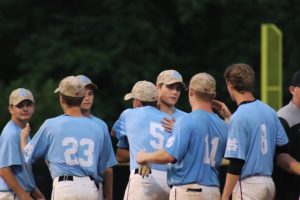 Seniors on the team embrace after the series ended. Although the Panthers played strong defense throughout the series, Loganville’s talent on both sides of the ball was too much. 