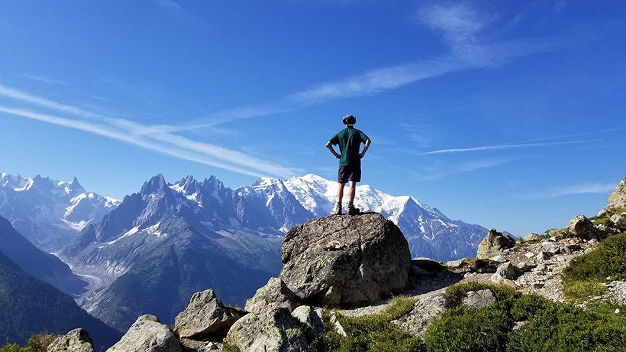In the mountains of France, I stand and face Mont Blanc. At the end of summer, my father and I spent ten days on a life-changing hike around this monumental mountain.