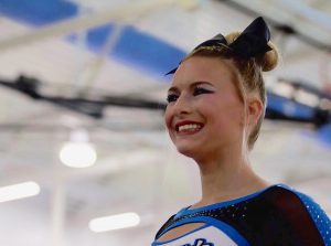 Sophomore MacKenzie Slagel at one of the cheer competitions this year. This is Slagels second year with the Starr’s Mill varsity team and fourth year with the Stingray Allstars in Marietta. 