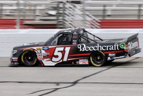 Kyle Busch, driver of No. 51 Cessna Toyota for Kyle Busch Motorsports, had the best ten consecutive lap average with an average speed of 174.660 mph. Ben Rhodes, driver of the No. 99 Carolina Nut Ford for ThorSport Racing, placed first during the second practice session despite only running ten laps.