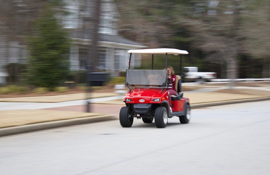 Golf cart drives around Peachtree City transporting a person in their daily routine. While “The Bubble” isn’t exactly the most industrial city, according to Expedia it is ranked the number one city to travel to in 2019.
