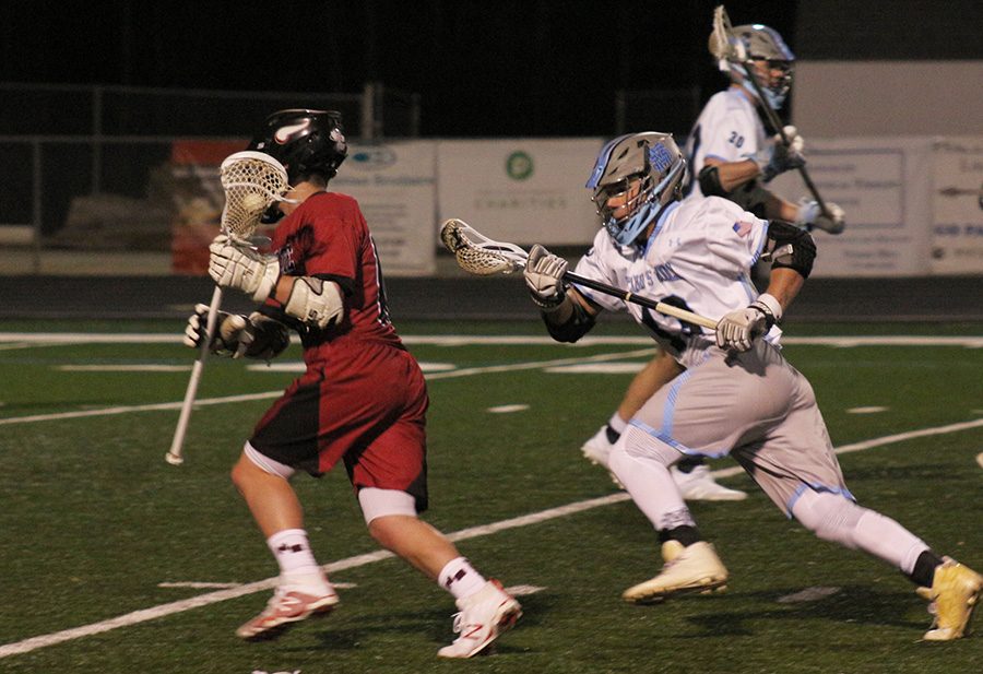 Panther player attempts to stop a Viking from scoring. The Starr’s Mill defense shut out the Northgate offense, largely in part to goalies senior Derek Saylor and junior Brock Merritt. This win marks their first shutout win of the season.