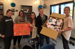 FCCLA donates socks to a local homeless shelter. The organization focuses on helping the community and building leaders. 