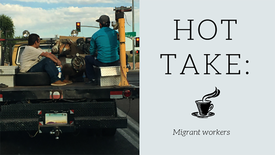 Immigrant workers on their way to work. They deserve to be recognized for their hard work and contribution to the country instead of being accused of “taking” the jobs of Americans.