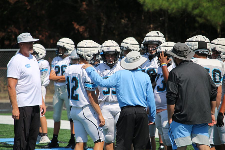 The football team practices in Panther Stadium. Improvement is priority number one for the Panthers after a shocking first round exit in the GHSA State Playoffs. Players from the class of 2020 can become the first class in school history to win the region championship all four years of their careers. The journey toward school history begins at 7:30 p.m. on Aug. 30 against Mt. Zion.