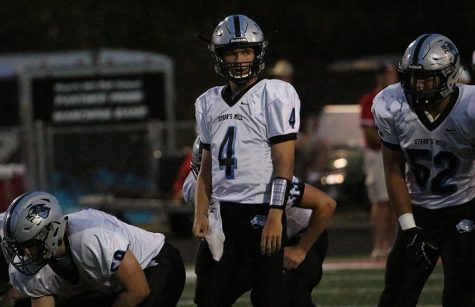 Senior Hunter Lawson prepares to call another play for his offense. The Panther offense, despite a loss, had a strong run game that should post big numbers come region play.