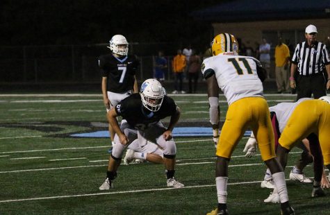 Junior Connor Marke lines up for a 50-yard field goal attempt. Marke’s field goal gave the Panthers a 38-35 victory over Griffin that propelled a three-game winning streak