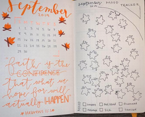 One of Harris’s favorite touches to have in a bullet journal is a mood tracker. She believes that coloring in the tracker each day can make filling out a bullet journal more fun. 