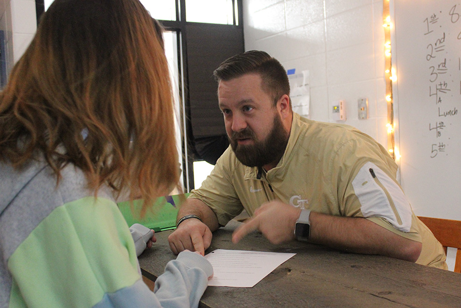 Nate Enloe is making his place at Starr’s Mill through coaching football and assisting in classrooms. He values making personal relationships with his students, and uses his spare time to have a good relationship with his family. 