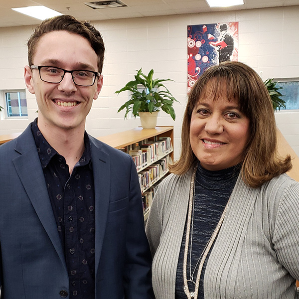 STAR Student Kyle Robinson stands with Spanish teacher Madeline Rodriguez. Rodriguez’s efforts as a teacher inspired Robinson in his academic journey.