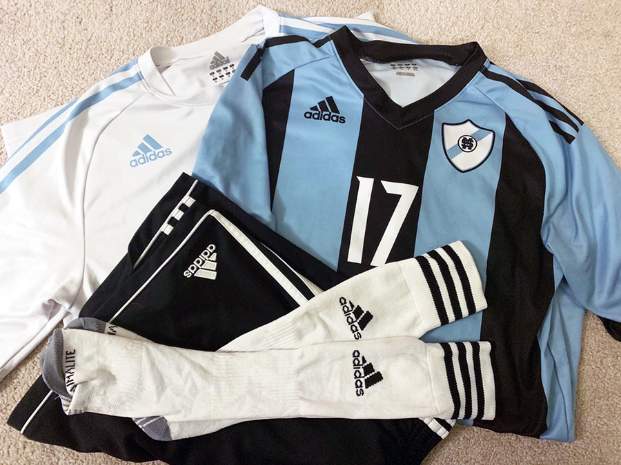 Starting next year, the Starr’s Mill athletic program will partner with Adidas. More equipment, like this soccer jersey, will be sponsored by Adidas. Adidas will send new equipment to the school for major wins, such as region and state titles.