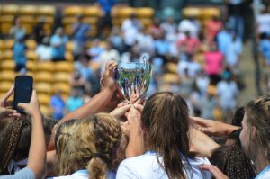 Starr’s Mill Lady Panther Lacrosse team celebrates their state championship win last season. Starr’s Mill was on track to defend the state championship for the second year in a row, starting 5-1 before the season was canceled due to COVID-19.