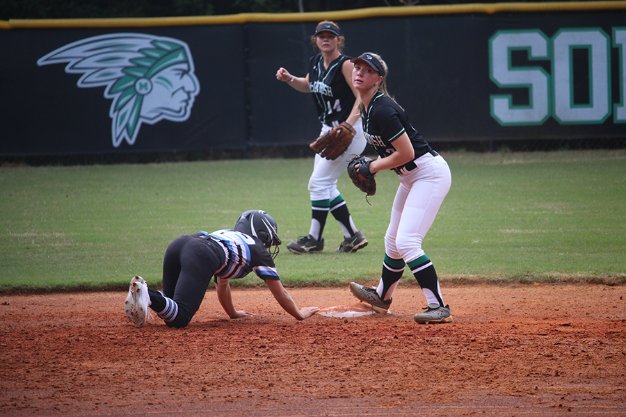 Senior Lauren Flanders returns to second base. The hitting core for Starr’s Mill struggled to gain any momentum, only scoring two runs in the third inning. Pitching ruled the game with minimal scoring, though McIntosh orchestrated a late comeback to take the game 4-2. Junior Lilli Backes put together five strikeouts in her five innings in the circle. Backes and McIntosh pitcher, senior Rebecca Muh, combined for a total of 16 strikeouts throughout the game.