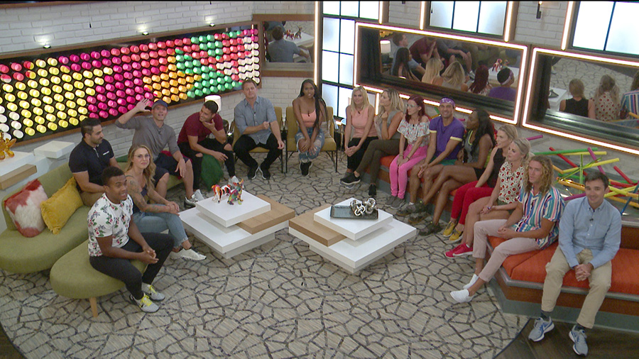 All 16 Big Brother houseguests sit around listening to host Julie Chen-Moonves. “Big Brother: All Stars” is the 22nd season of Big Brother, CBS’s reality show competition where several houseguests compete in physical, mental, and emotional challenges for a grand prize of $500,000. This year, CBS has brought back 16 houseguests from past seasons to duke it out in the second “All-Stars” season in the show’s history. In the first week, some players begin to take the initiative in forming alliances and plant seeds for the rest of the game.