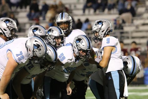 Sophomore quarterback Will Yarbrough leads the huddle for the Panther offense during last week’s away game against the Northgate Vikings. The Panthers played a quiet, yet disciplined game that earned them a 10-0 victory. This is the third shutout the Panther defense has pulled off this season. The Panther offense held onto the ball for nearly half an hour of game time.