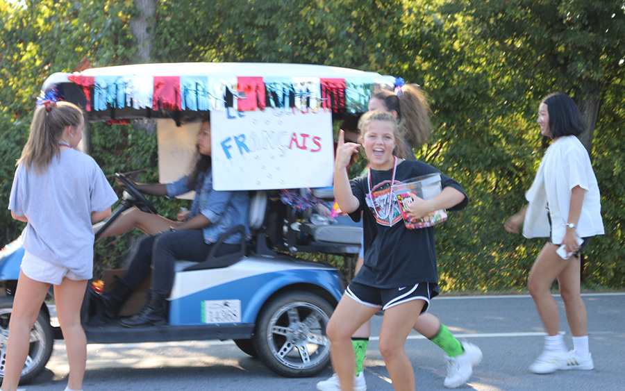 Students from the Starr’s Mill French Club participate in last year’s homecoming parade. This year’s theme is cartoons and TV. Aspects of this year, however, have changed. No dance or parade will be held, and dress up days and hallway decorations are limited.