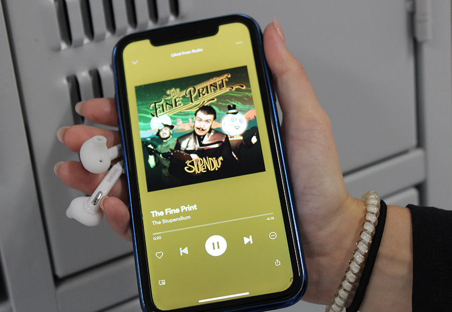 Junior Spencer Jerome is listening to “The Fine Prints” by The Stupendium. It has a funky beat while addressing real-world topics like capitalism and its influence on our lives.