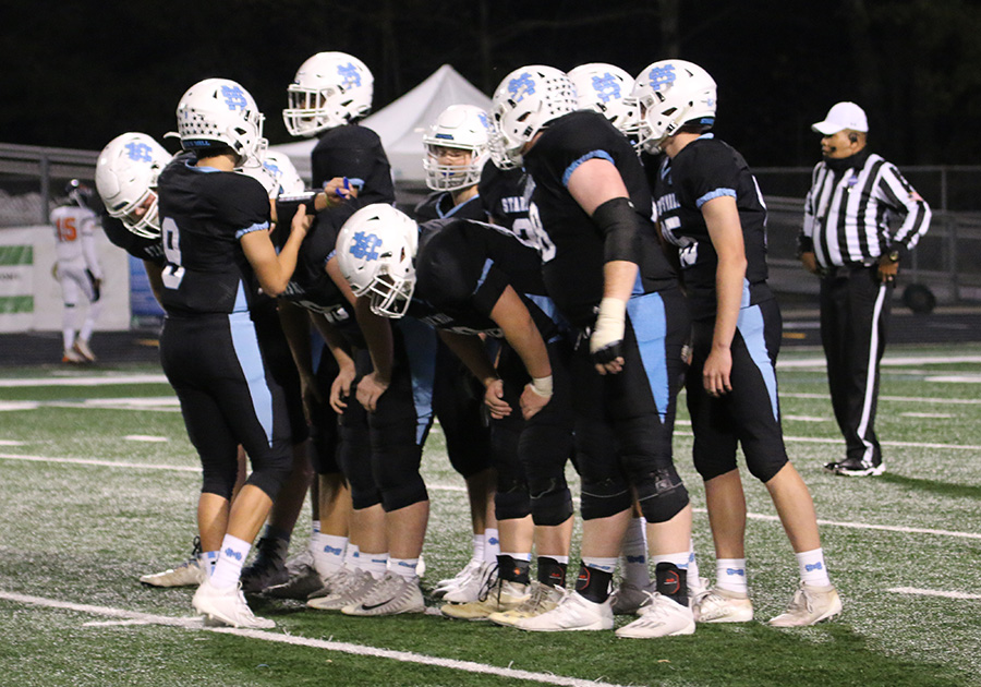 Starr’s Mill offense huddles up during their first round of the GHSA AAAAA state playoffs last Friday against the Mundy’s Mill Tigers. The Panthers fired on all cylinders early to take a substantial lead and never lost control, winning the game 63-6. The offense broke the record for points scored in a game, originally set at 61 against Stockbridge in 2001. Seven different scored players for Starr’s Mill