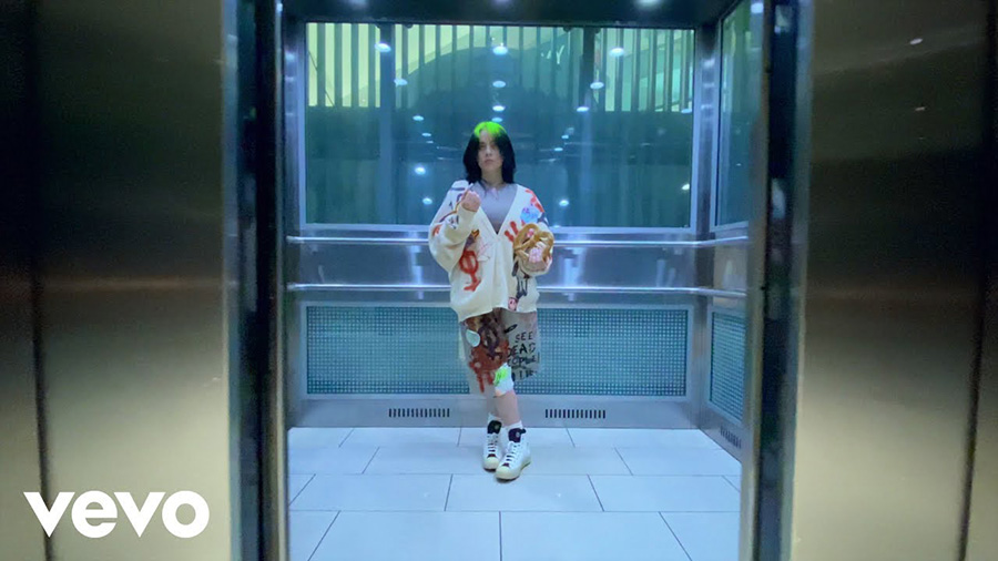 Billie Eilish in the music video for “Therefore I Am.” The song was released this past Thursday as well as the video filmed solely on an iPhone.