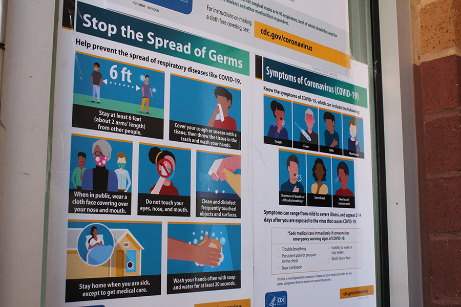 Infographics located at the main entrance of Starr’s Mill depict safe and healthy tactics to use to combat the spread of COVID-19. Fayette County has seen an increase in COVID numbers within the school system. In order to protect the students, staff, and faculty from the spread of COVID, Starr’s Mill needs to consider reverting back to “yellow” status.