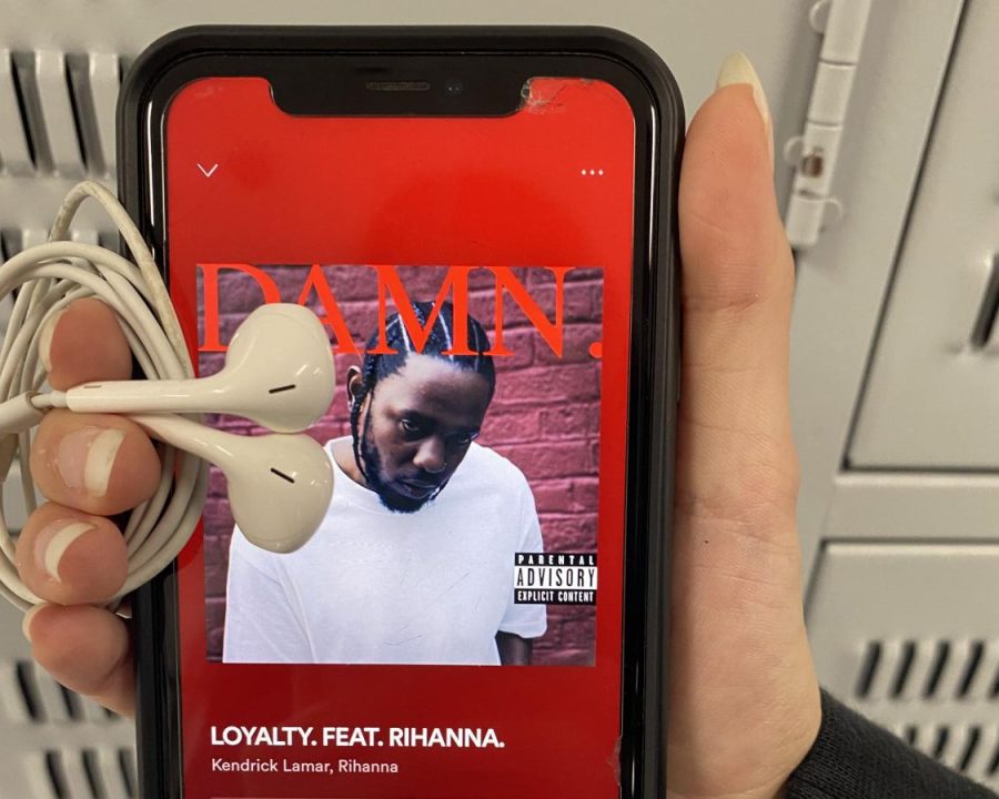 Freshman Hayden Pittman is listening to “Loyalty” by Kendrick Lamar. Kendrick Lamar is an American rap artist born in Compton, California, whose lyrics have been influenced by Tupac Shakur, Notorious B.I.GEminem, Jay Z, and Nas.