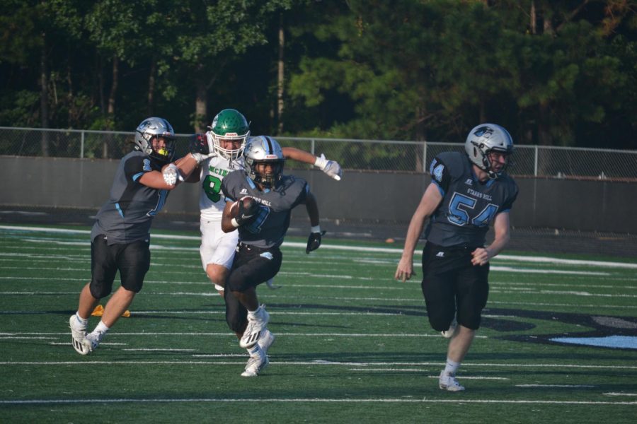 Freshman running back Geno Jean Paul breaks loose. Jean Paul and the rest of the Panthers running attack recorded four rushing touchdowns in the 41-8 victory. 