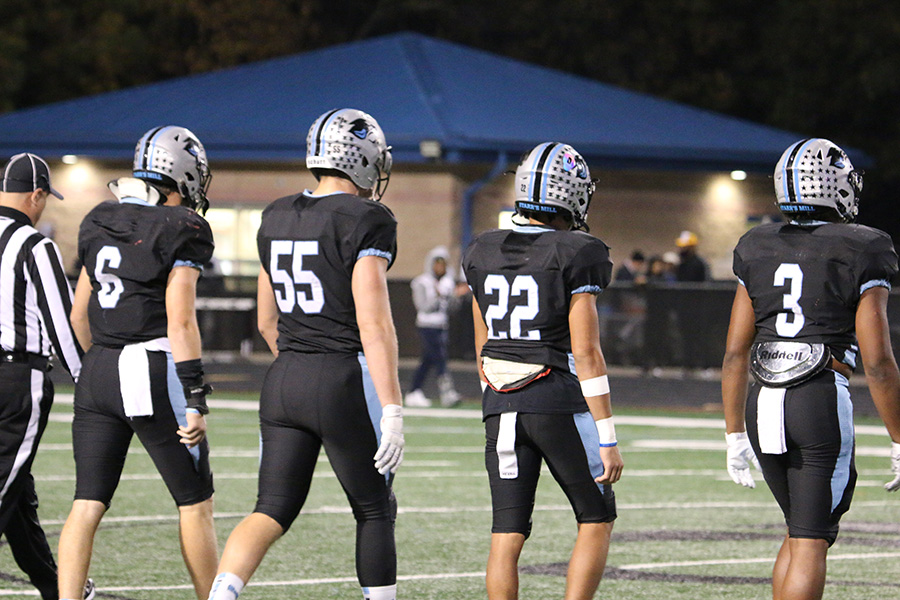 Senior captains walk out onto the field for the coin toss. For the senior class of 2022 it was their last time playing in Panther Stadium. “Basically that’s what we do, we treat it like our last game,” Stampley said. “We give everything all our guts, everything blood sweat and tears on the field and we just play our hearts out all the way to the clock says zero zero in the fourth quarter.”