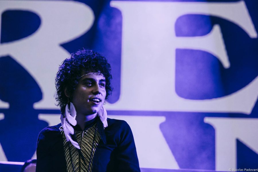 Lead singer and frontman Josh Kiszka stands on stage. Greta Van Fleet is an up and coming band bringing rock-and-roll to a new generation. They have been compared to many other artists including Led Zeppelin, Guns N’ Roses, Rush, and more.