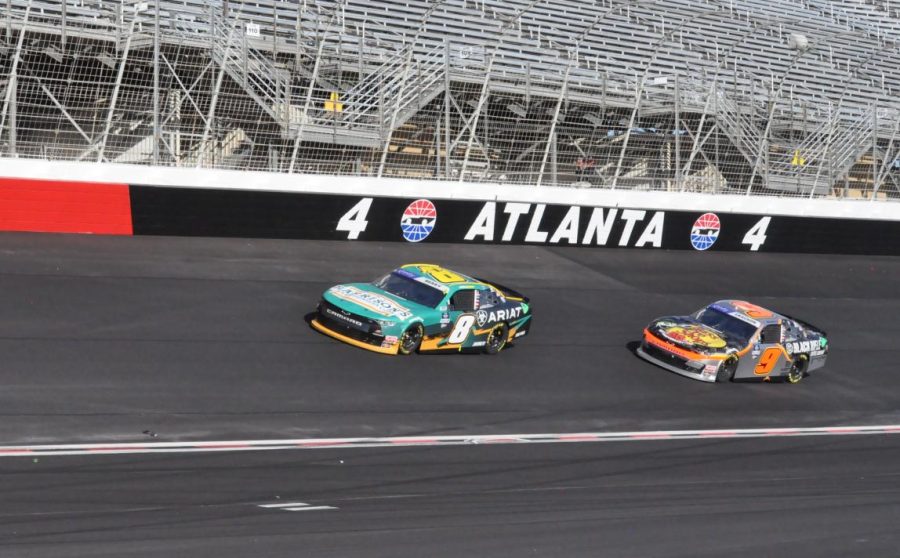 Josh Berry, driving the No. 8 Harrison’s USA Chevrolet passed JR Motorsports teammate Noah Gragson on the last lap of stage 1 to earn the stage win. All four JRM cars claimed the top four spots in the first stage. 