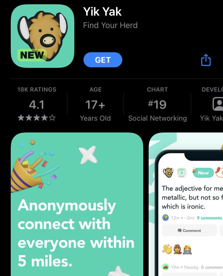 Yik Yak app in the Apple Store. Yik Yak is an app where anyone can post anonymously within a five mile radius. “Cyberbullying is a misdemeanor so you can be fined,” School Resource Officer Zane Taylor said. “It depends on what the judge wants to do after that, but most definitely you’ll probably be fined for it.”