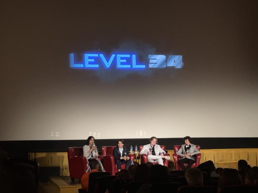 Zach Breder participates in a Q&A session after the premiere of his film “Level 34.” He is joined by the featured actors in his film, Brayden Huffmaster and Ethan Daniels, as well as Amy Alvarez, Vice President of Marketing and Communications for Make A Wish Georgia. 