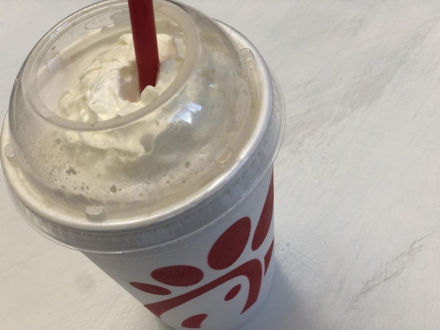 Chick-fil-A autumn spice milkshake. A Chick-fil-A milkshake is the best treat for anytime of the year.