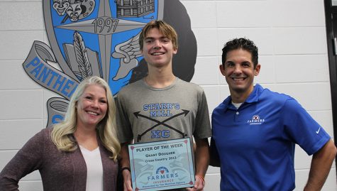 Senior Grant Dougher was selected as the sixth Farmer Insurance Player of the Week for the fall sports season. Dougher was chosen by head coach Kelly Rock for being a solid leader on the team.