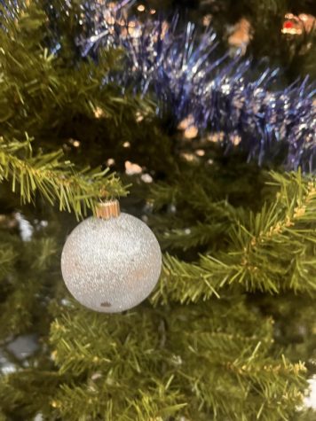 December 2, 2022 - Ornament hangs on the Christmas tree displayed in the rotunda. Every Christmas our school hangs up a lovely tree and Christmas fills the air.