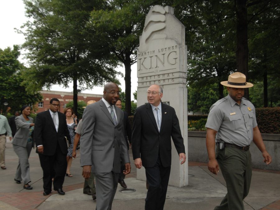 Raphael+Warnock%2C+alongside+former+Obama+secretary+Ken+Salazar%2C+visits+a+Dr.+Martin+Luther+King+historic+site.+Raphael+Warnock+goes+up+against+his+opponent+Hershel+Walker+once+more+in+the+2022+Georgia+Senate+runoff+to+finally+decide+who+fills+the+senate+seat.+