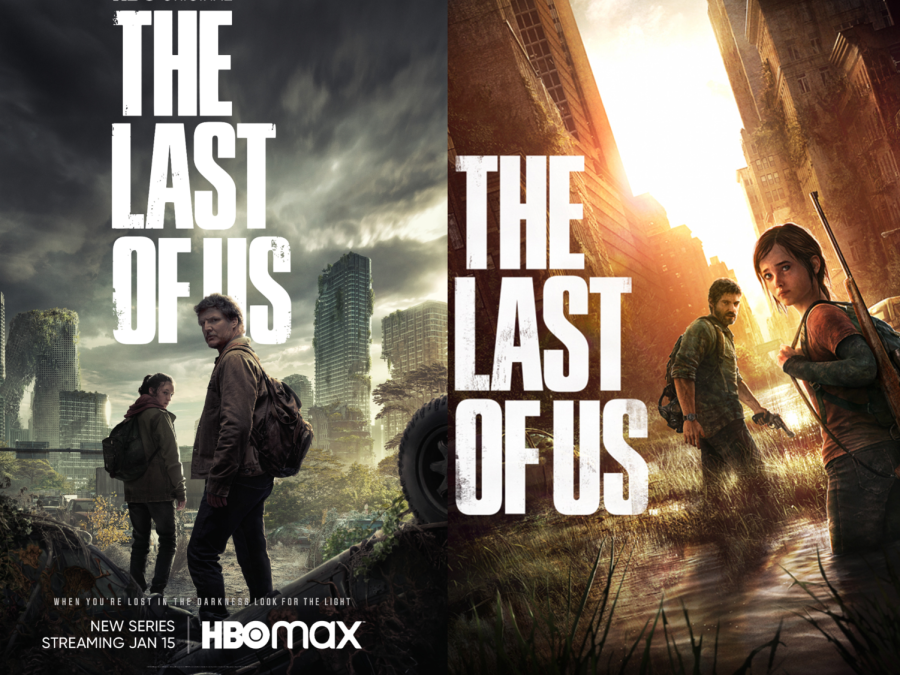 On left: HBO’s “The Last of Us” promotional poster. On right: Cover image for “The Last of Us” game. The show, scheduled for nine episodes, has a lot in common with its source material. It follows Joel, played by Pedro Pascal, and Elle, played by Bella Ramsey, as they try to navigate a post-apocalyptic world.
