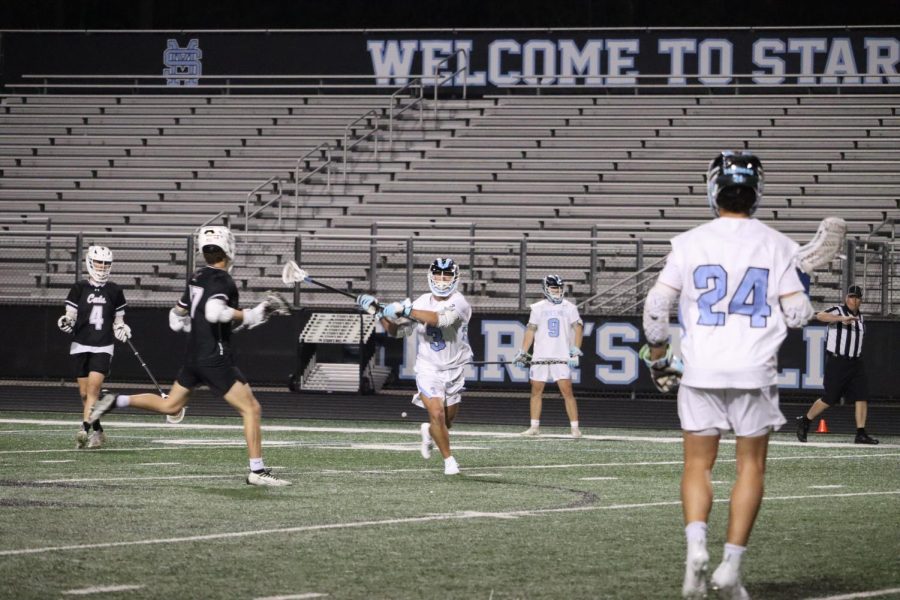 Junior Ethan Bramblett moves the ball up the field. Fellow junior Andersen Cardoza led the team in scoring with five goals.