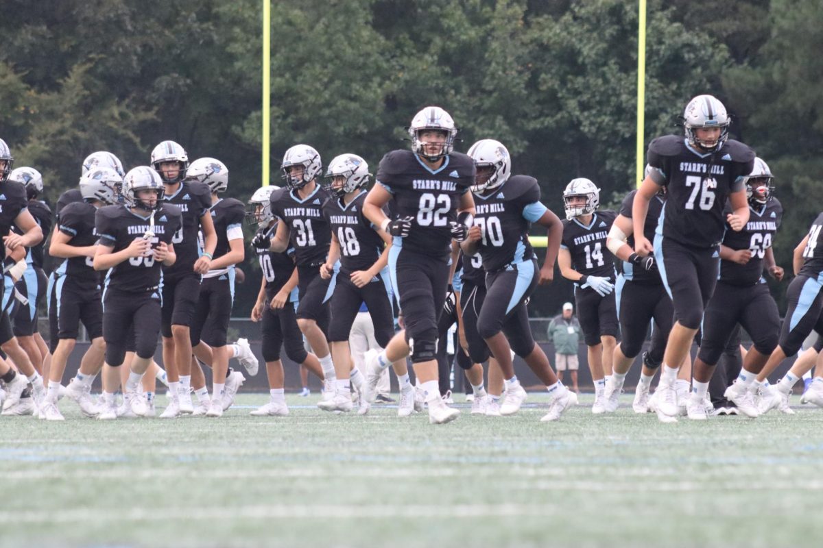 Starr’s Mill football team runs onto the field before defeating Lagrange 21-7. “I think we played well and we executed well,” sophomore Andrew Spitznagle said. “We practiced well the entire week. I think we practiced how we played tonight.” Senior running back Dorsey Benefield led the offense with 28 attempts for 106 yards and one touchdown. Benefield now leads the team with six touchdowns this season.