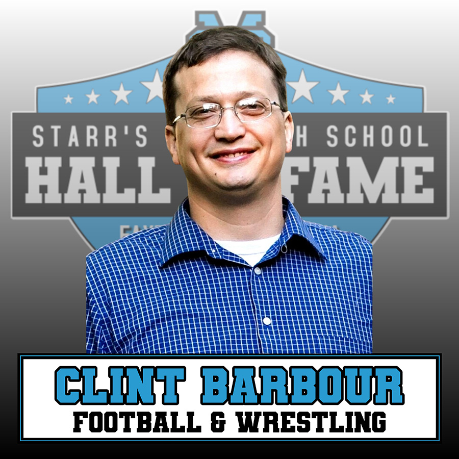 Clint Barbour is an inductee into the inaugural class of the Starr’s Mill Hall of Fame. Barbour was a graduate of the first graduating class of Starr’s Mill. He was the first center on the football team and the first Starr’s Mill player to play college football, playing at Georgia Southern.  
