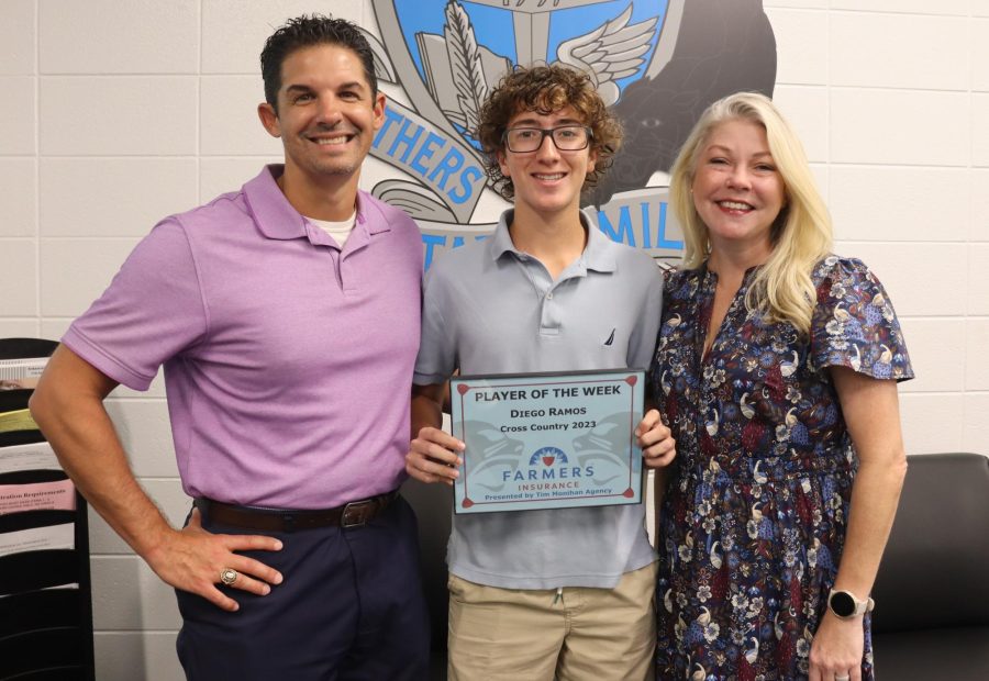 Senior Diego Ramos has been the sixth Farmers Insurance Player of the Week for the fall sports season. Ramos has consistently improved his times and his leadership skills to begin the season.