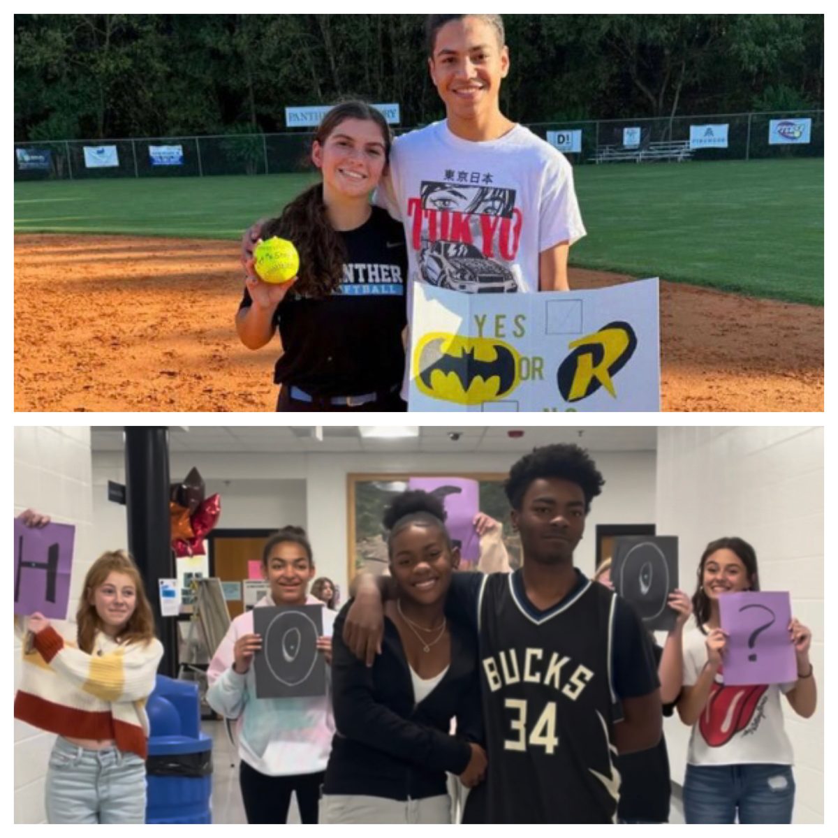 Four sophomores pose after their homecoming proposals. The week ends with the homecoming dance on September 30 from 7-10 p.m. in the gym.