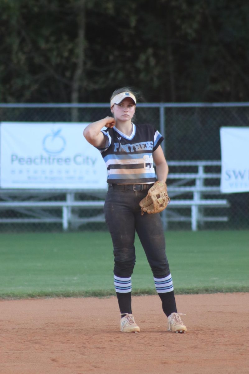 Senior Hope Delany looks on as she prepares for the pitch. Starr’s Mill triumphed over Riverdale 12-0. Starr’s Mill finished the season 5-10 overall and 4-8 in the region.