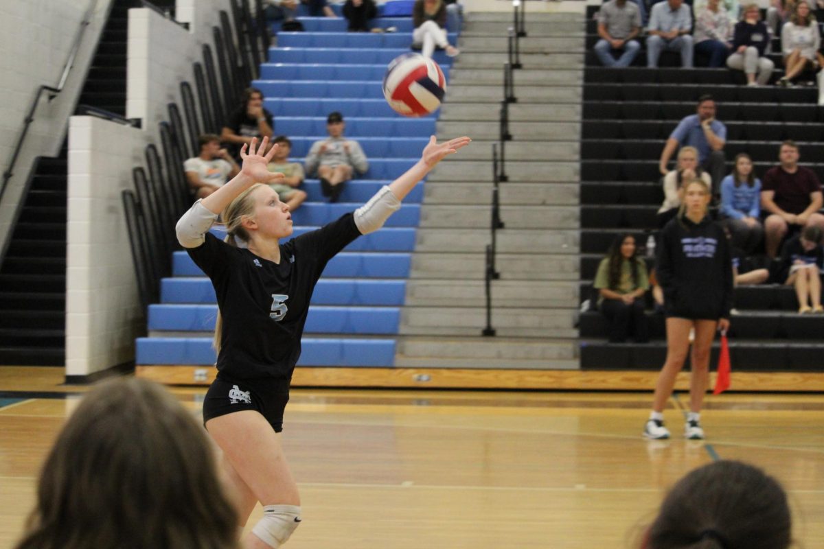 Sophomore Kate Ryan serves the ball. Starr’s Mill defeated Fayette County 3-1, capping an undefeated regular season region record for the Panthers.