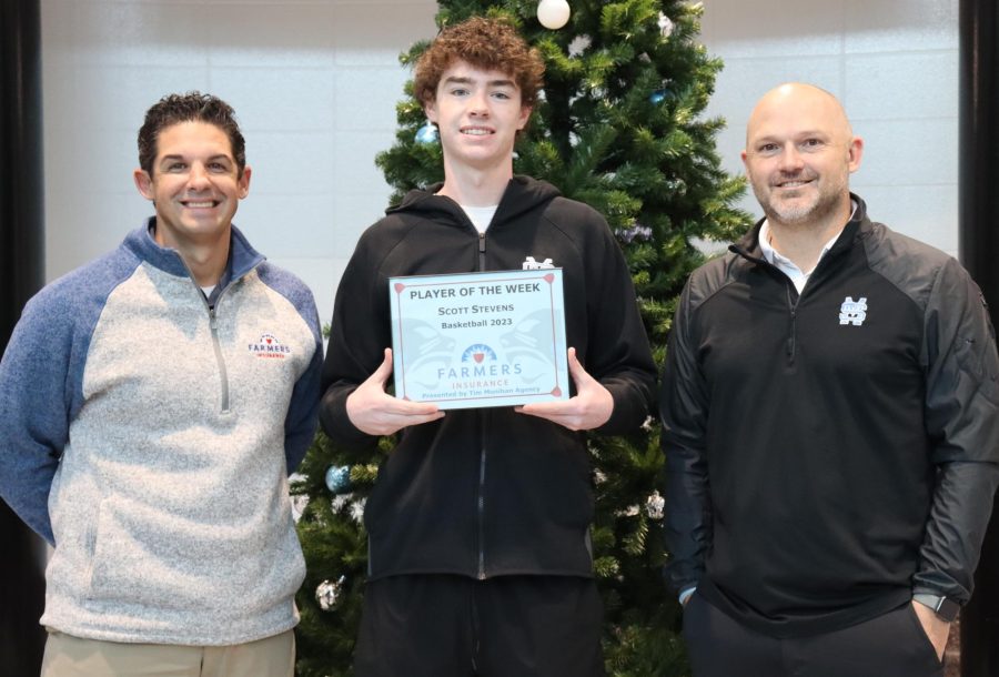 Junior Scott Stevens has been selected as the fourth Player of the Week for the winter fall sports season. Stevens was chosen for his hard work and leadership skills.