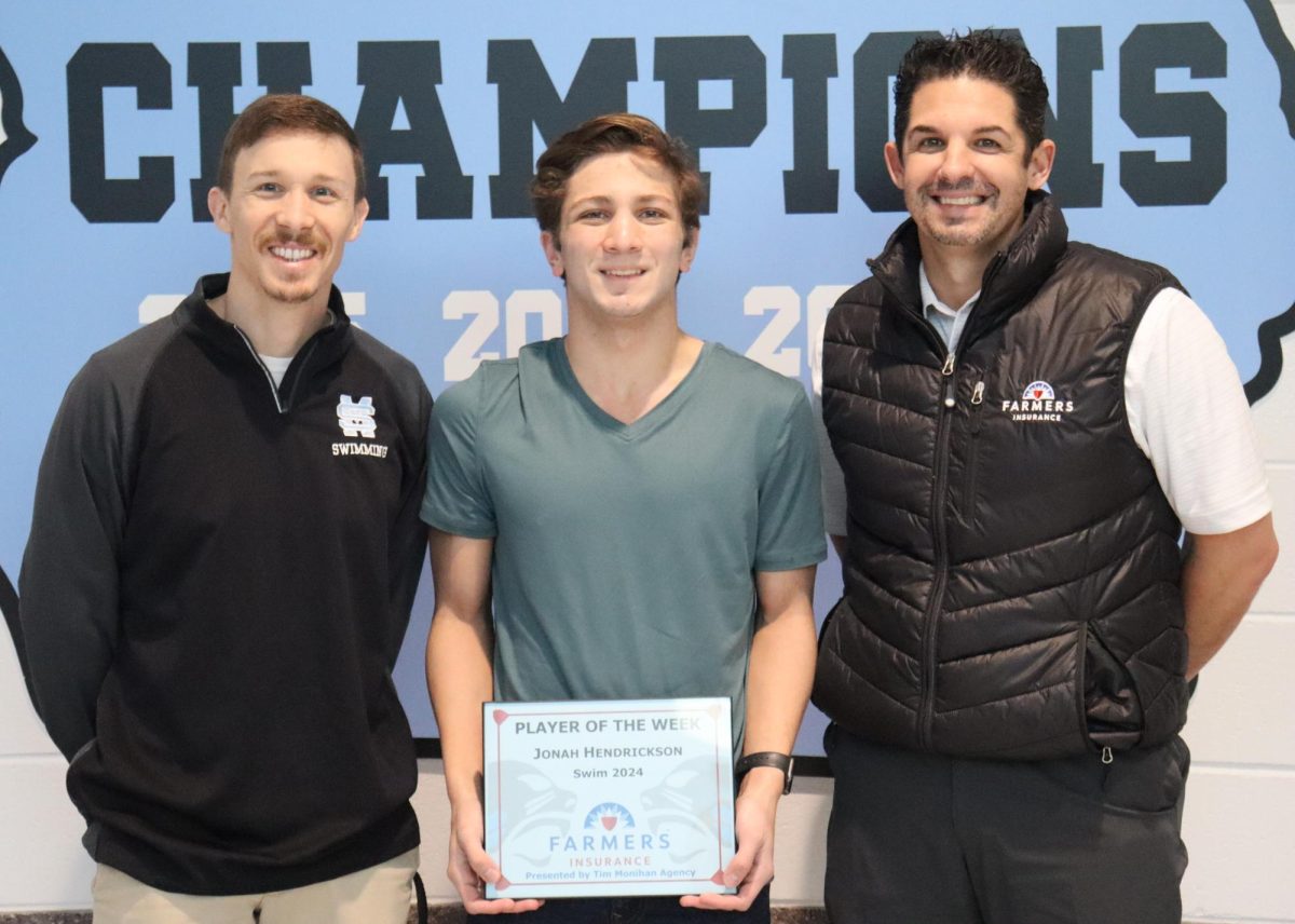 Senior swimmer Jonah Hendrickson has been selected as the eighth Farmers Insurance Player of the Week for the winter sports season. Hendrickson was chosen by head coach Derek Abrams for his leadership on the team.