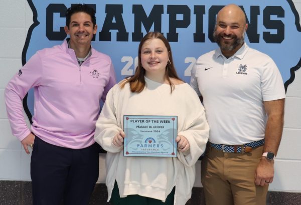 Senior Maggie Kluemper was chosen as the fourth Player of the Week for the spring sports season. Kluemper was chosen for stepping up as a leader on defense. 