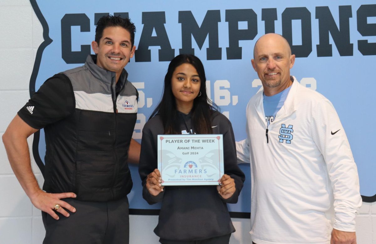 Junior Amani Mehta has been selected as the ninth Player of the Week for the spring sports season. Coach Burt Waller selected Mehta because of her experience and number one spot on the girls golf team. 