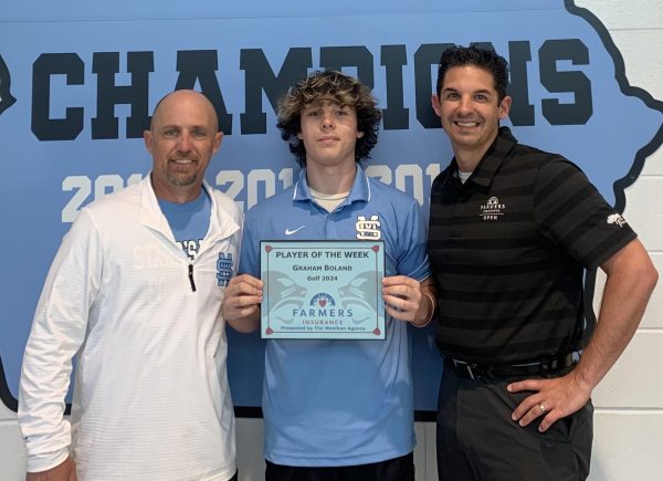Sophomore Graham Boland has been selected as the 10th Player of the Week for the spring sports season. Coach Burt Waller selected Boland for his consistency in playing well.