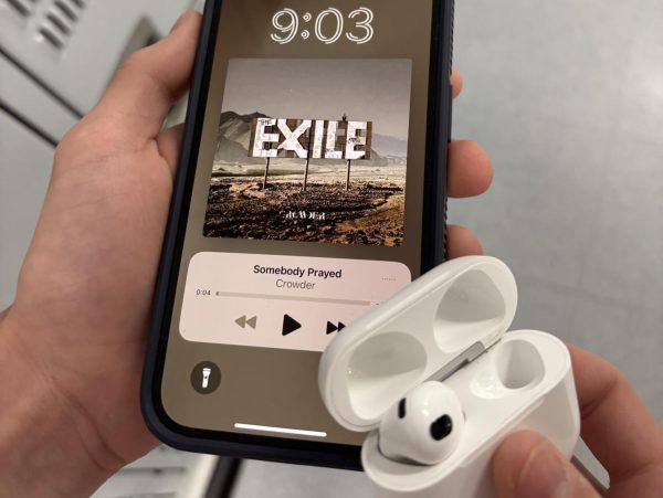 Economics teacher Walter Ellison is currently listening to “Somebody Prayed” by Crowder. The song is about learning the power of prayer and how it connects us to God and the people around us. 